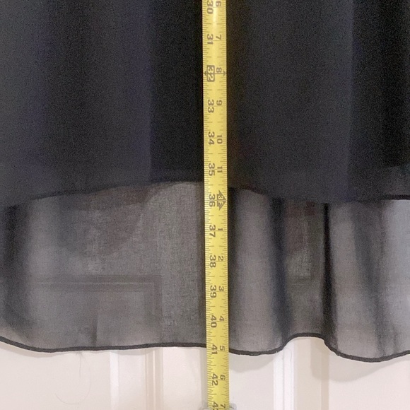 WHBM HI-LOW DRESS. SIZE 6. BLACK WITH BLUE EMBELLISHMENT AT NECKLINE. WORN ONCE! - Picture 4 of 8